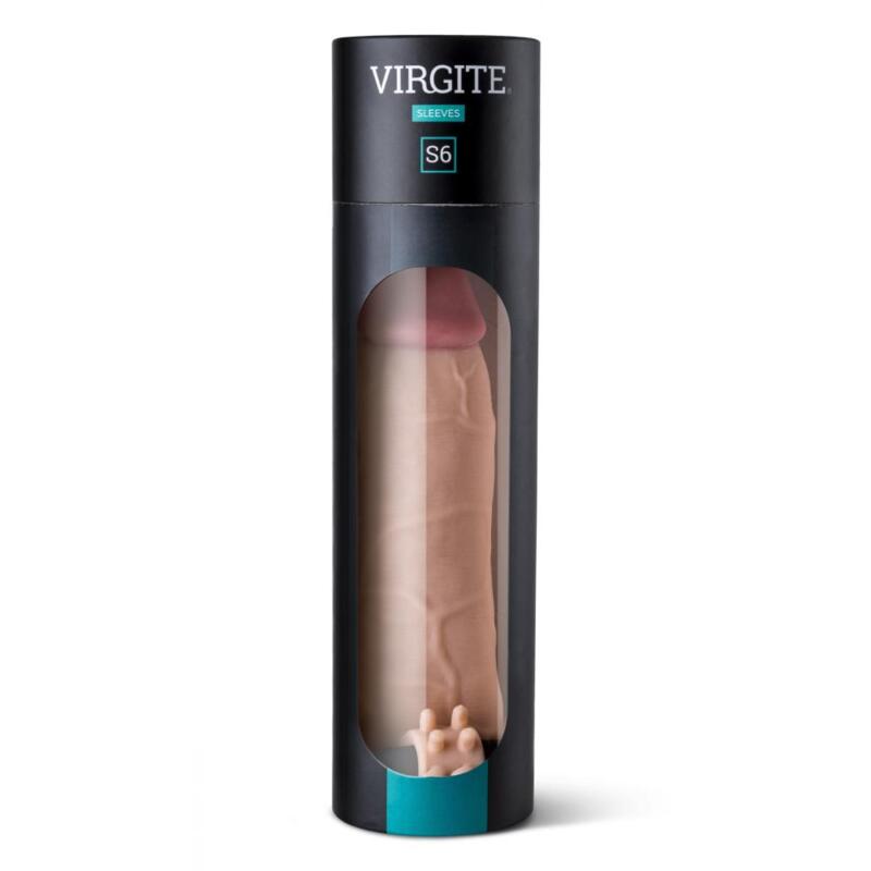 Virgite - Guaina Pene Realistica Vibrante S6 - 8" - Color Carne